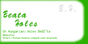beata holes business card